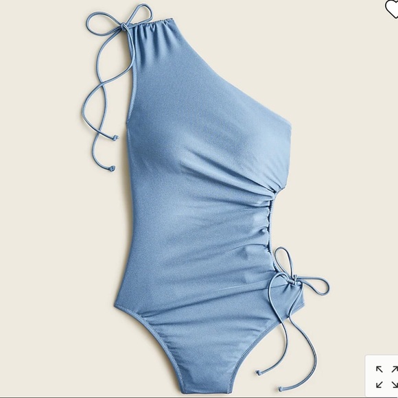 NWT! J. Crew Shiny Side Cut Out One Piece in Liquid Riva Sz 20/XL - Picture 2 of 4